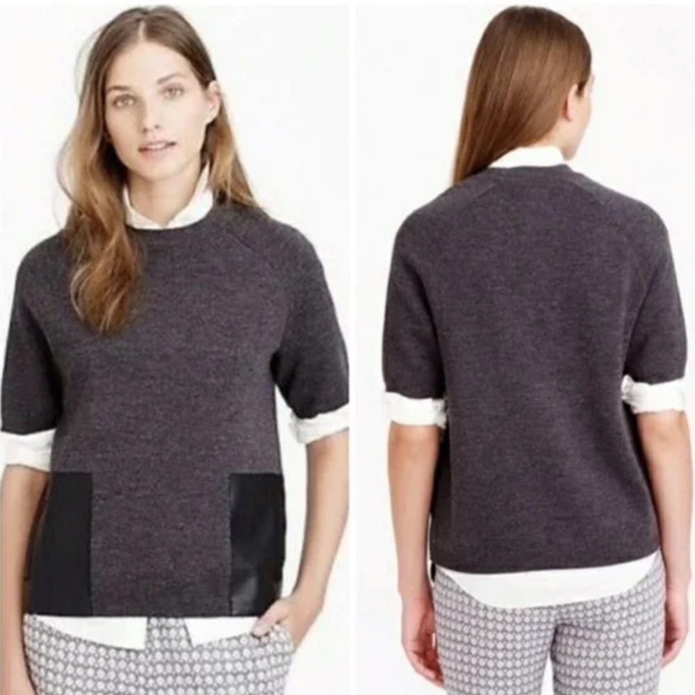 J. Crew Merino Wool Leather Pocket Tee XXS